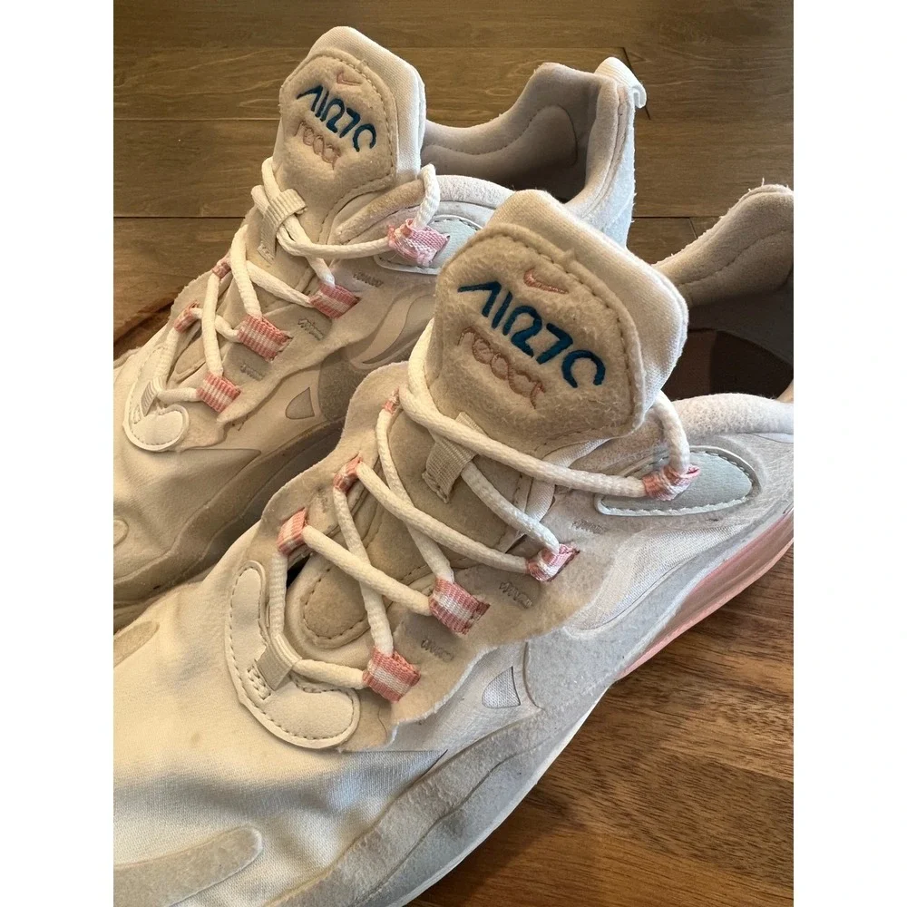 Nike‎ Air Max 270 React Pink Beige Women's Size 9